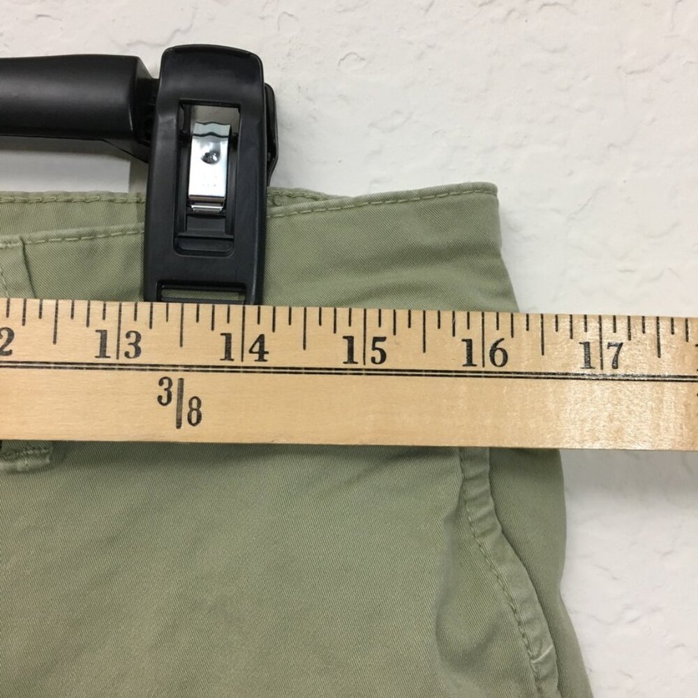 Zara Womens Chino Pants Size 6 Cuff Hem High-Rise Stretch 24.5 Inseam Green - Picture 7 of 15